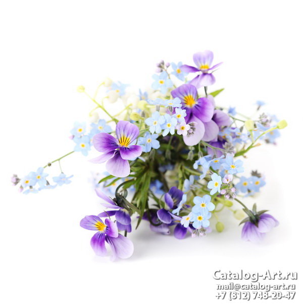 Натяжные потолки с фотопечатью - Голубые цветы 3